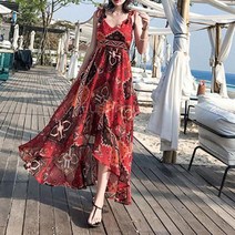 SAMARA 여성 비치 원피스 슬림 보헤미안 스타일 78호