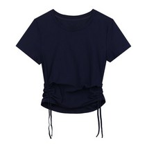 안다르 ANDAR 투웨이 셔링 숏슬리브_네이비