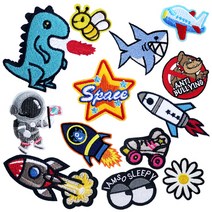 다이찌몰 와펜 자수 패치 열접착식 모음 7시리즈, 1개, 518번 파랑우산소녀