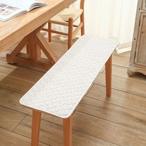 식탁 장의자 매트 긴의자 방석 깔개, 흰색 격자 무늬_40x120cm