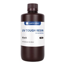 Anycubic 3d 프린터 수지 거친 uv 수지 유연한 365-405nm 고인성 고충격 강도 3d принтер смол resina resine, -1kg 블랙-, 협력사