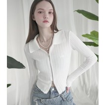 AVANDRESS VIVID Collar Twoway Knit Zip-Up WHITE