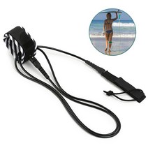 6피트 패들 가죽 끈 서핑 보드 부드러운 스틸 회전 다리 로프 끈, 1개, 03 Pure black 6ft