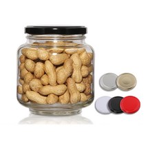 [철마개]유리병 고추장병 원형고추장1Kg(A)(89파이), 우드무늬, 1개