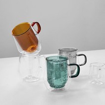 쥬드 내열 더블월 이중 유리컵 홈카페 머그컵(3color중 택1), 색상:1. 엠버브라운 1P, 단품