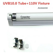 UVB 100 파충류 비바륨 형광 선형 튜브 조명 램프 전구 T8 15W 18 인치 바이 핀 110V 220V 케이블 없음, 10.0 110v fixture