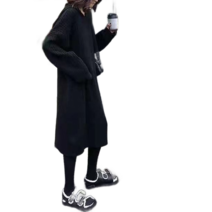 도오빠 체비리니 여성 니트 원피스 후드 브이넥 롱 스웨터 티셔츠 긴팔 골덴 루즈핏 여자롱원피스