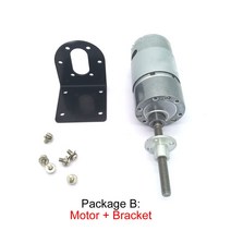 전장부품 12V 마이크로 전기 모터 긴 샤프트 DC 6V 스레드 DIY 부품 JGB37-555 플랜지, 04 12v320rpm_05 Package P