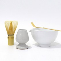 말차도구 4종 화이트숙우 황죽차선 차선꽂이, 쿨그레이