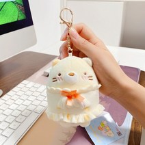 정품 스미코구라시 열쇠고리 가방 펜던트 장식품 8~10cm (단품), 정품 펜던트 / 약 8~10cm, 잠옷 입은 노란 고양이