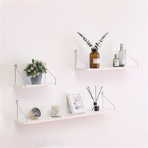 마벨인홈 인테리어 스틸우드 벽걸이 선반 3종세트 색상, 화이트