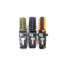 캠핑용 파이어스틸 생존팔찌, 검정