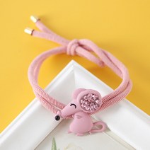 머리끈 핑크 머리띠 헤어고무줄 큐빅 눈웃음쥐