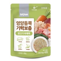 이즈칸 독 영양듬뿍 기력보충 반려견 특식 닭고기 야채죽, 80g, 120개