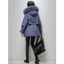 폭스퍼숏패딩 Fitaylor 대형 천연 여우 모피 후드 겨울 자켓 여성 90 화이트 업