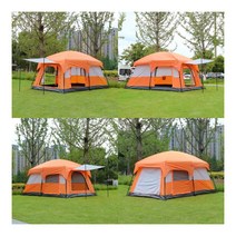 캠핑 넓은 투룸 거실형 패밀리 텐트 오렌지 그늘막텐트 6인용텐트
