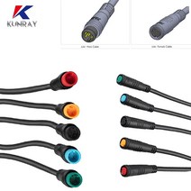 23456pin 전기 자전거 방수 케이블 커넥터 ebike 라이트 스로틀 브레이크 디스플레이 전기 ebike 케이블 커넥터, 줄레 6핀 f 3개