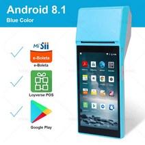 안드로이드 POS PDA 터미널 열 무선 모바일 프린터 58mm 영수증 BT 빌 와이파이 NFC 스캐너 올인원 시스템, 05 Blue Standard_02 미국 플러그