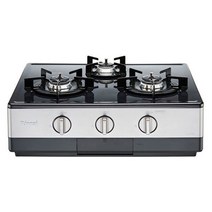 롯데대구 자동점화 러스틱실버 3구 가스레인지 RTR-Y3000, LNG