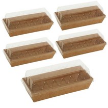 다인네 국내산 정사각 직사각 크라프트 일회용 도시락 5P, 직사각5P