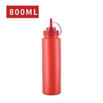 조미료 짜기 병 케첩 겨자 메이요 핫 소스 올리브 오일 병 주방 가제트, 800ml red, 하나