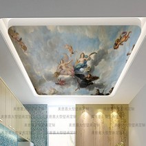 방음부스 가정용방음부스사용자 정의 매머드 벽화 소파 지붕 배경 3D 벽지 거실 침실 패션 천장 유화 사진, 05 Self-Adhesive Canvas_01 1 ㎡