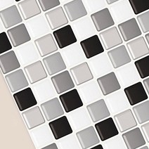 (오후3시 이전 주문건 당일출고) 현대 발포 타일시트지, 바둑타일블랙(20421), (폭)50cm X (길이)100cm