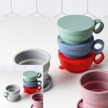 파스텔 실리콘 접이식 컵, 블루, 1개