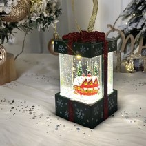 큐티 미니어처 선물상자 워터볼 오르골 LED 조명 어린이선물 여자친구선물 크리스마스선물 무드등, 하우스