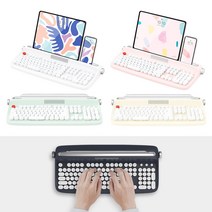 갤럭시탭 S6 라이트 10.5 블루투스 키보드 / 거치대겸용 타자기 감성키보드, 아이보리