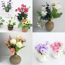 납골당 꾸미기 미니어쳐 꽃 화병 조화 화분, 점토 조화S, 12.장미 점토_화이트