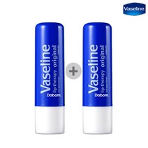 Vaseline]립 테라피 촉촉글로시/건조한 튼입술/ 수분생성보호막 택, 1개+1개, 오리지널(블루)