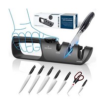 정품 각도 조절 손잡이가 있는 Homly 칼갈이 다기능 3단계 연마 주방 텅스텐 합금 세라믹 및 다이아몬드 슬롯이 전문 칼갈이