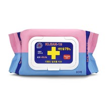 KLEAN-19 에탄올 75% 소독티슈 살균 세정 알콜 차량용 티슈 스프레이, 80매입, 1팩