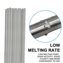 강선활대 용접와이어 저온 용융 알루미늄 범용 실버 용접봉 코어 와이어 1.6mm2.4mm 로드 솔더 필요 없음 파우더 용접 바, [02] 2.0mm33cm, [01] 10 PCS