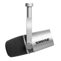 SHURE MV7 슈어 듀얼 마이크 암스탠드 증정 팟캐스트 XLR USB 하이브리드 녹음 스튜디오용, 실버
