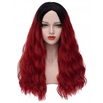 Mildiso Red Wigs for Women 20’’ Long Ombre Red Body Wavy Soft Hair Wig with Natu