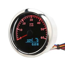 타코미터 타코미터 DC 9 ‑ 32V 보트 레드 백라이트 선박용, 한개옵션0