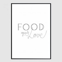 슬림액자 Food is Love A3사이즈, 무광실버