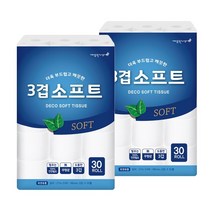 깨끗한나라 3겹소프트 27m 30롤x2팩 100% 천연펄프 화장지 휴지