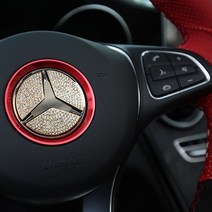 벤츠 핸들 엠블럼 몰딩 A B C E CLA CLS GLA 클래스, 01. 실버, 03. 큐빅형
