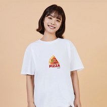 키밍 양식 조각 피자 그래픽 캐쥬얼 반팔티