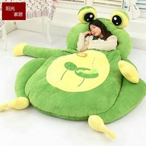 푹신한 동물 대형쿠션 개구리 곰 집순이 집돌이 침대 침실 쇼파 거실 포근한 다다미 쿠션, 개구리 침낭
