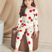 모이모이깜피 아동용 스마일체리모달단면9부 실내복 상하세트