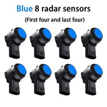 지게차후방감지기 굴삭기 후방경보기 센서 자동차 주차 지원 백업 레이더 부저 시스템 도요타 하이랜더 와일드 랜더 20152022 용 후면 앞 범퍼, Blue (8 )+20-22 Wildlander