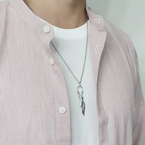 N021 목걸이 나뭇잎팬던트 남자목걸이 여자 남여공용 롱체인 패션쥬얼리