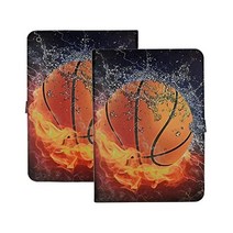 아이패드용 YHB 케이스 6세대5세대 20182017 모델 9.7인치 오션테마 프리미엄 PU가죽 슬림 접이식 스탠드 쉘 다시야각 커버 바다거북, Basketball