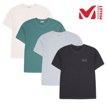 밀레 MILLET 4칼라 남여공용 여름 커플 캐주얼 스타일 전면 깔끔한 디자인 뒷판 시즌 그래픽 면 혼방 반팔 라운드 티셔츠