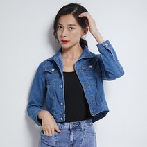 FANSYLI 2022봄 여 오버사이즈 데님자켓 여 빈티지 하프코트 161호 2F