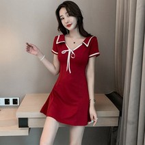 에이라인 원피스 나이트클럽 나이트팩 마사지사 유니폼 여름 마린넥 사우나 족욕 복장 여성 배가리기 2426688504